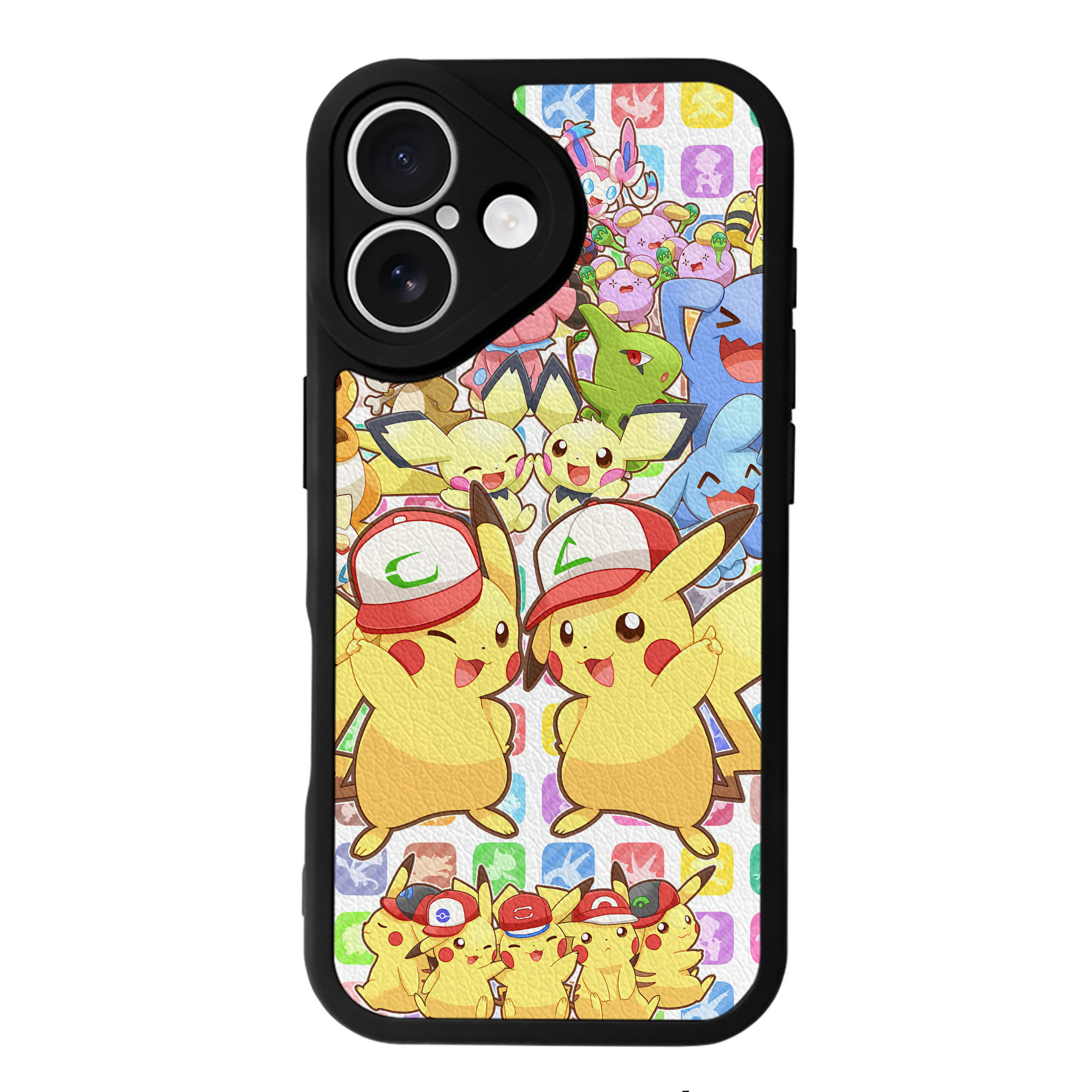 （画像用） ポケットモンスター Pokémon 【iPhone 16シリーズ対応】シリコンスマホケース（レザー調） 材質：シリコン